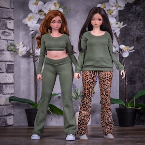 PREORDER 24/7 Collection fit Pear body top for bjd 1/3 scale doll like Smart Doll pear body color Olive green image 1