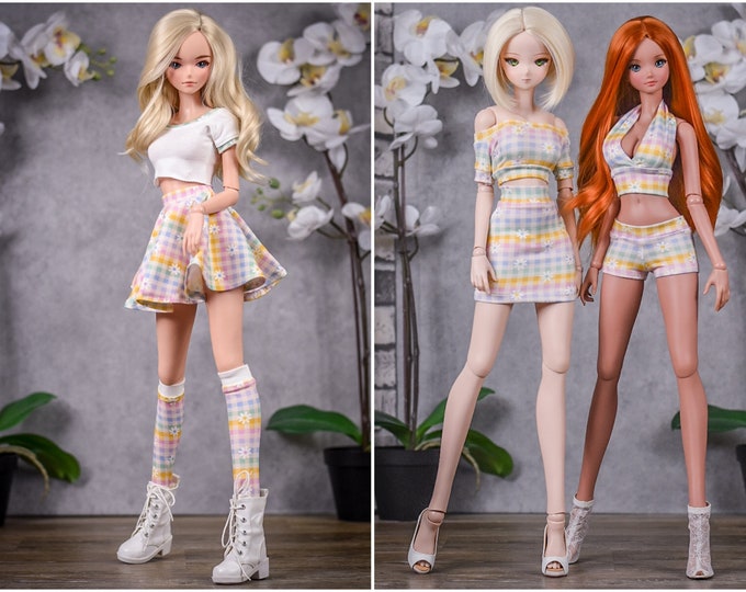 Pick your Set for bjd 1/3 scale doll like Smart Doll FLORAL PLAID