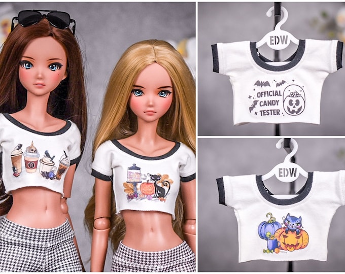 PREORDER Graphic Crop top to fit smart doll for  bjd 1/3 scale doll Fall/Halloween tops