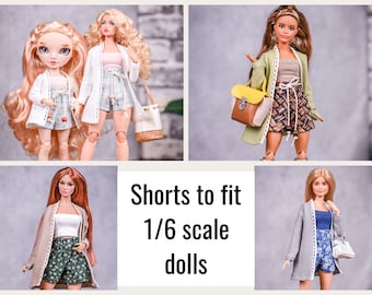 PREORDER Shorts for 1/6 scale doll clothes to fit Poppy Parker or other similar 1/6 fashion doll clothes.