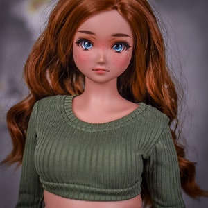 PREORDER 24/7 Collection fit Pear body top for bjd 1/3 scale doll like Smart Doll pear body color Olive green Basic Layer Top