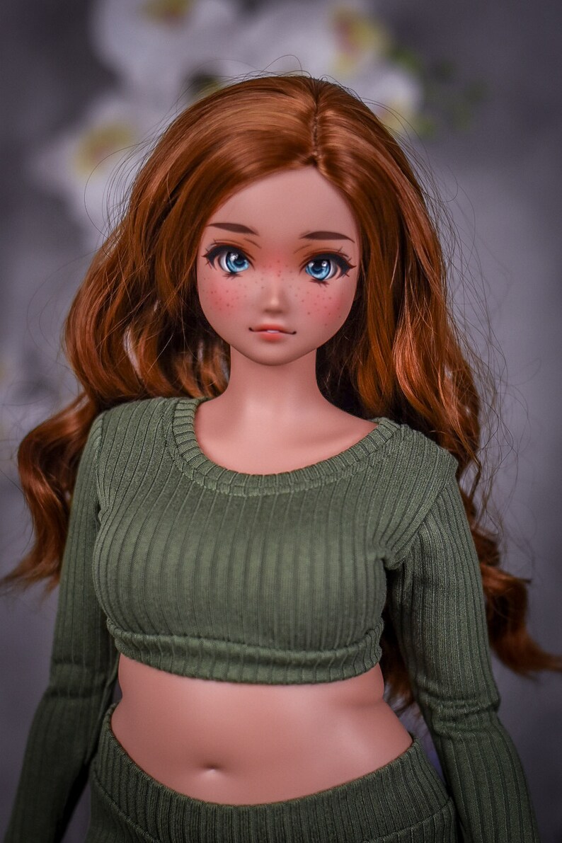 PREORDER 24/7 Collection fit Pear body top for bjd 1/3 scale doll like Smart Doll pear body color Olive green Basic Layer Top