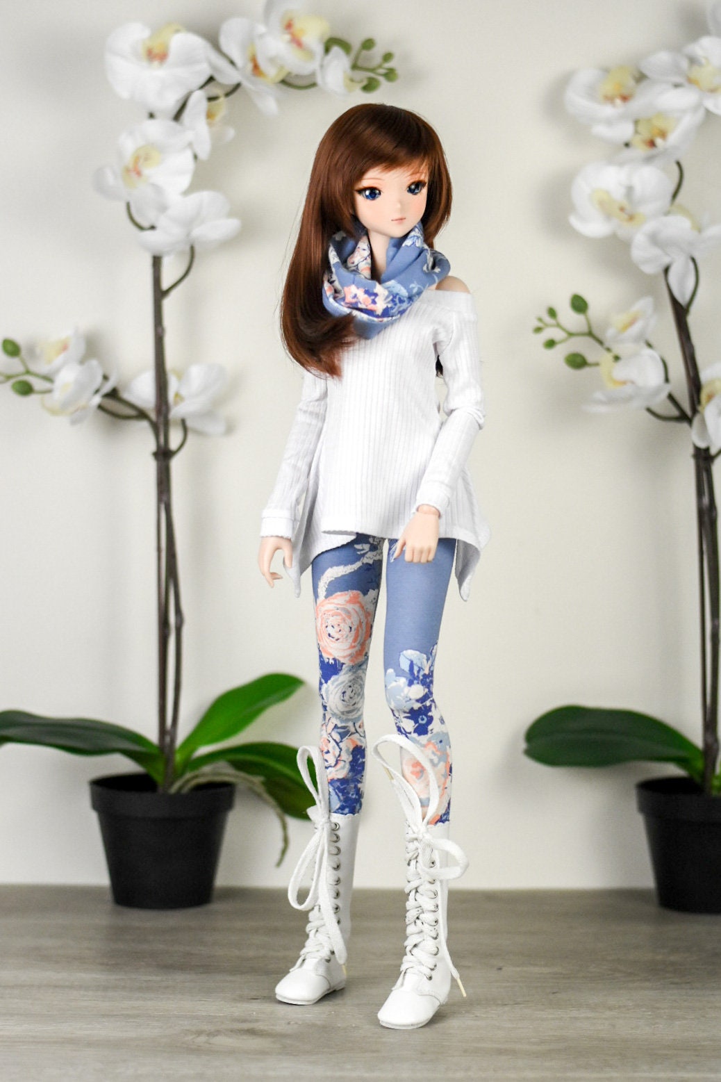 Leggings for bjd 1/3 scale doll like Smart Doll floral