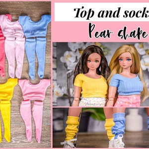 Top and socks fit Pear body for bjd 1/3 scale doll like Smart Doll pear body image 1