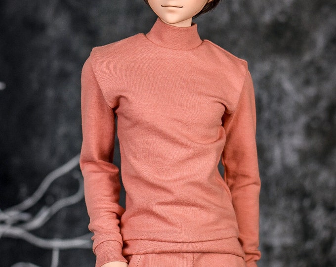 Turtle Neck top for bjd 1/3 scale doll like Smart Doll Boy Clothes cinnamon