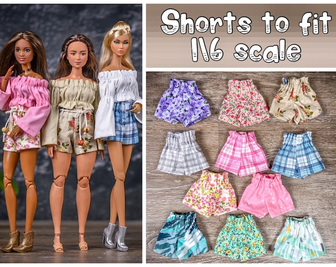 PREORDER Shorts for 1/6 scale doll clothes to fit Poppy Parker or other similar 1/6 fashion doll clothes.