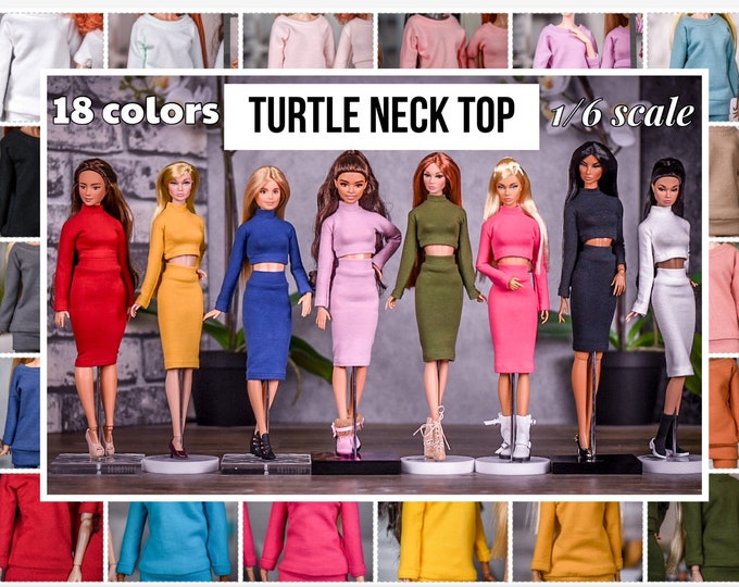 PREORDER Turtle neck top Basic Collection for 1/6 scale doll clothes to fit Poppy Parker or other similar 1/6 fashion doll clothes.