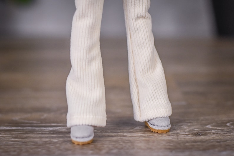 PREORDER Corduroy pants for 1/6 scale doll clothes to fit Poppy Parker or other similar 1/6 fashion doll clothes. Ivory