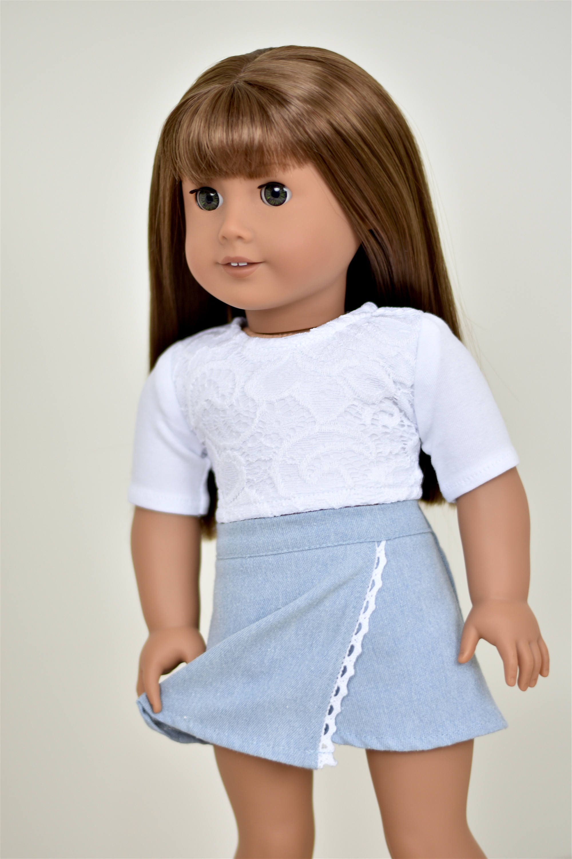 UnEven Denim Skirt 18 inch doll clothes