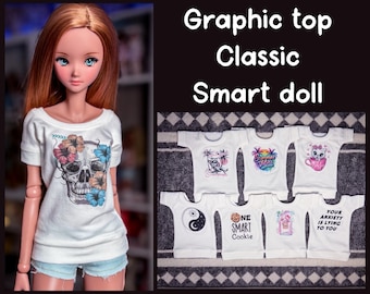 PREORDER Graphic top  to fit CLASSIC  Smart Doll or similar bjd 1/3 scale doll like Smart Doll clothes