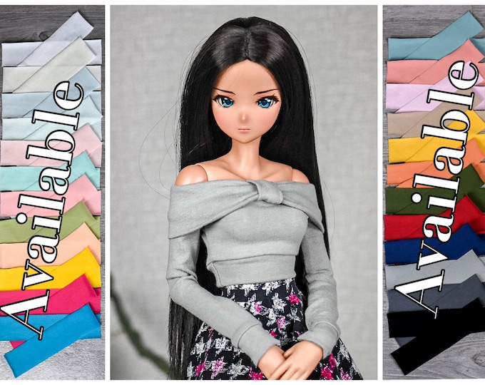 PREORDER scrunched boat neck top   for bjd 1/3 scale doll like Smart Doll