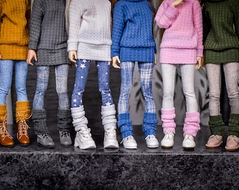Faux denim leggings  to fit slim MSD such as Minifee 1/4 bjd clothes
