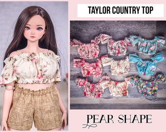 Corpo a pera Taylor Country Top fit per bambola bjd in scala 1/3 come il corpo a pera Smart Doll