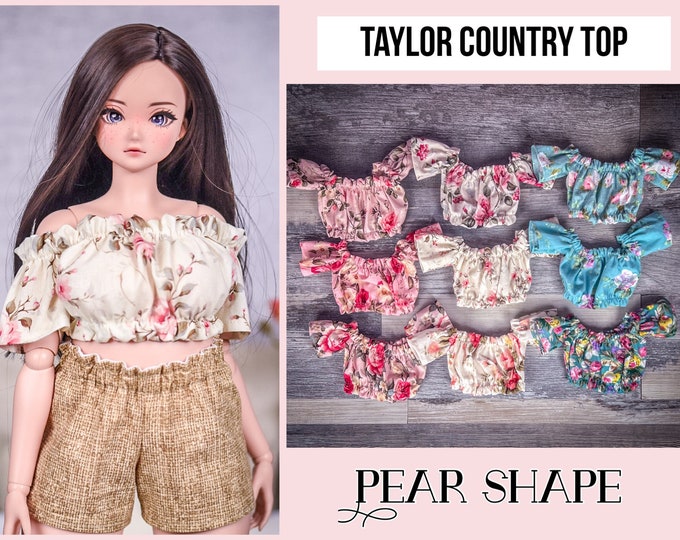 Taylor Country Top fit Pear body  for bjd 1/3 scale doll like Smart Doll pear body