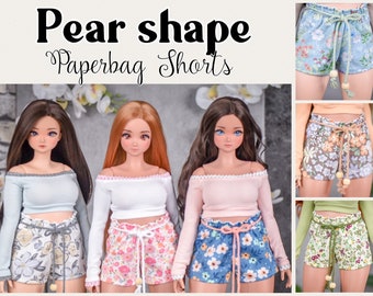 PaperBag Shorts fit  Pear body shorts  for bjd 1/3 scale doll like Smart Doll pear body