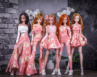 RESERVE la colección básica para adaptarse a Smart Doll u otras muñecas similares a escala 1/3. Estampado Vainilla Floral