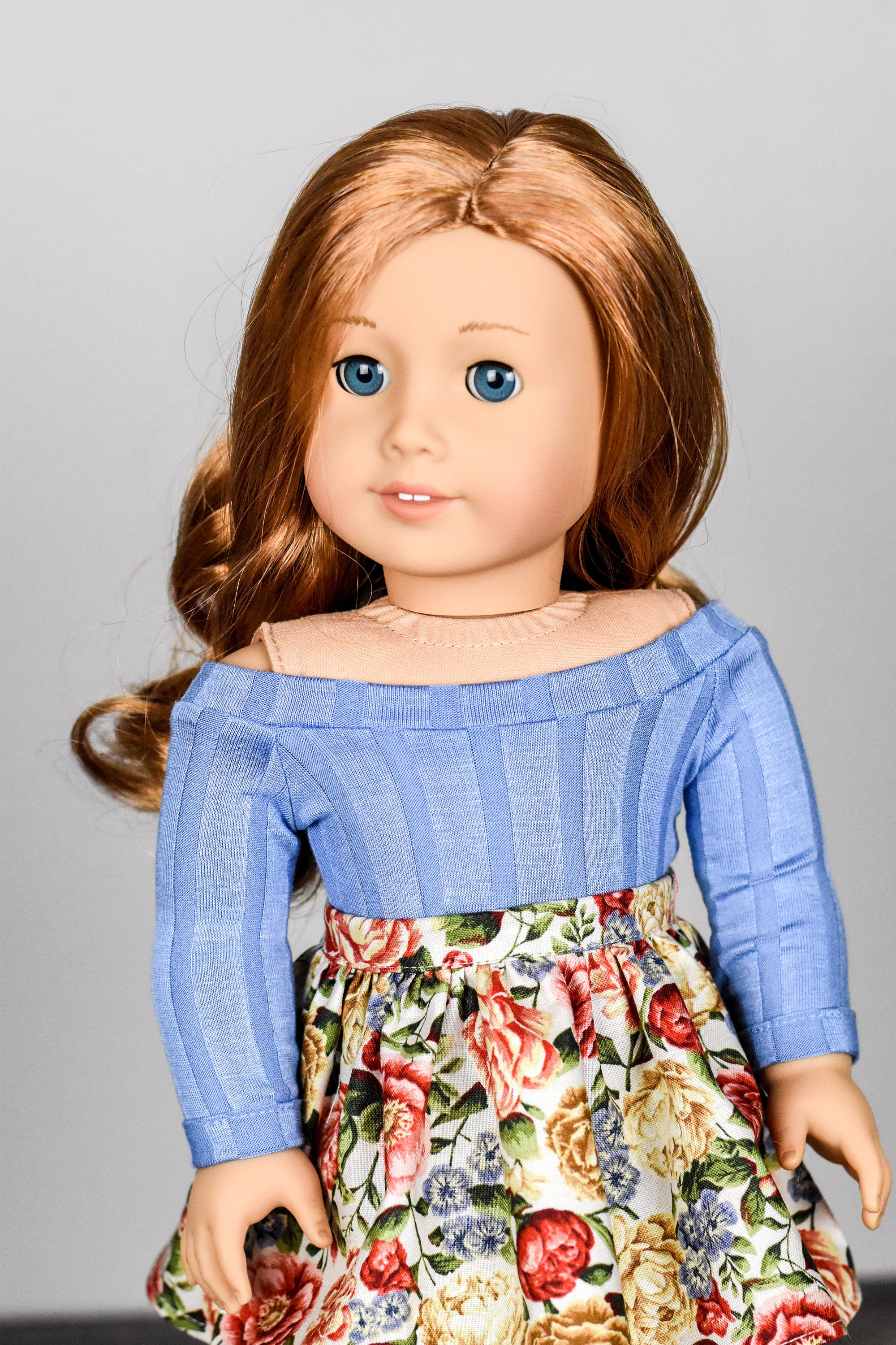Wrap top 18 inch doll clothes EliteDollWorld EDW blue
