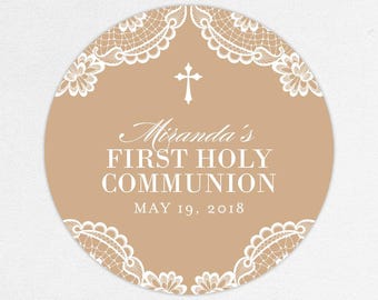 first communion favor labels