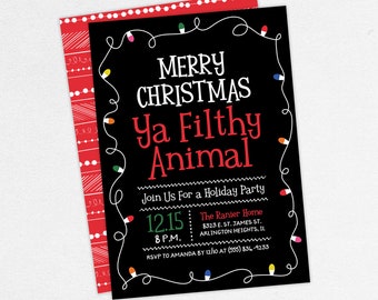 funny christmas party invitations etsy