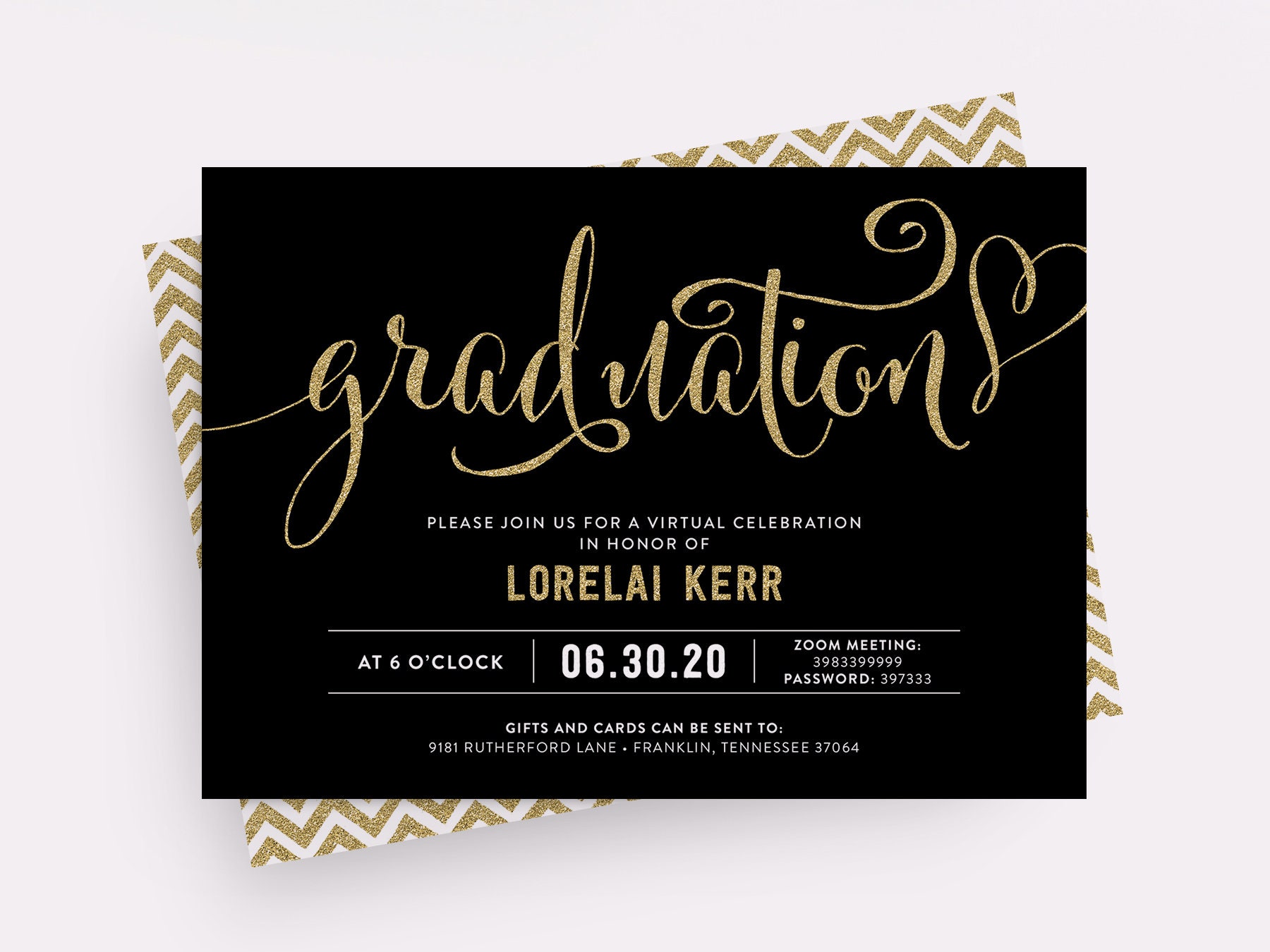 Virtual Graduation Invitation Graduation Announcement Etsy