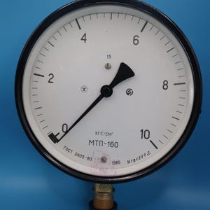 NOS Vintage Steampunk Large Pressure Gauge / Vintage Manometer / Cool Steampunk Interior Design Object