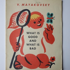 Rare Russian Children Poetry Book by Mayakovsky in English / Gorgeous Book Illustrations/
