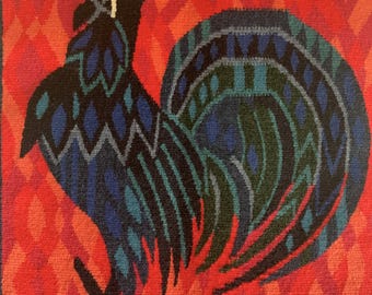 ヴィンテージチューリップタペストリー：手織りスカンジナビア