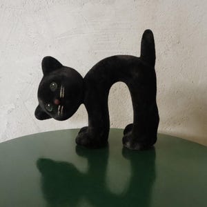 Magnifique jouet vintage pour chat noir en caoutchouc mousse polymère / caniche vintage en caoutchouc mousse soviétique / jouet estonien vintage