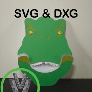 T Rex verjaardagskaart of uitnodiging SVG en DXG