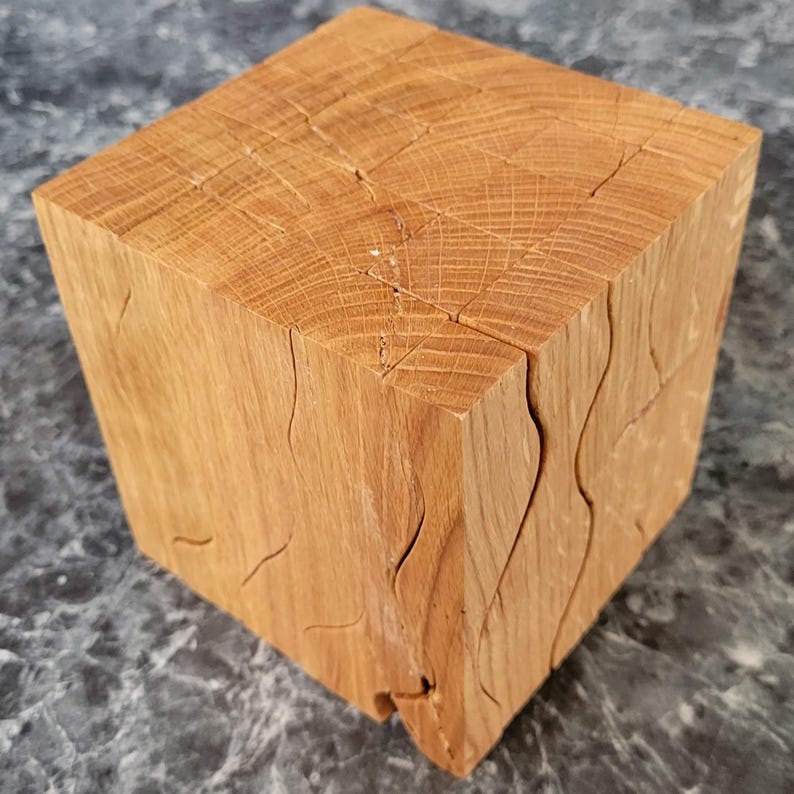 Wooden Puzzle Block - Oak Set - 5x5 Cut Pattern - Montessori Style - Etsy
