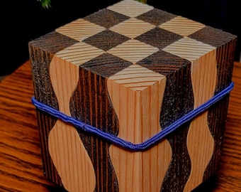 Rompecabezas de bloques de madera - Rompecabezas de madera 3D - Rompecabezas Montessori de madera - Rompecabezas de escritorio con patrón de corte de 4x4 - Rompecabezas