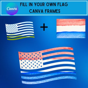 Flag Canva Frames, Canva Frames, Custom Canva Frames, Canva Templates, Drag and Drop Canva Frames