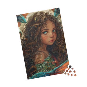 Jigsaw Puzzle, Girl with Dragons, Dragon Jigsaw Puzzle (110, 252, 520, 1014-piece)