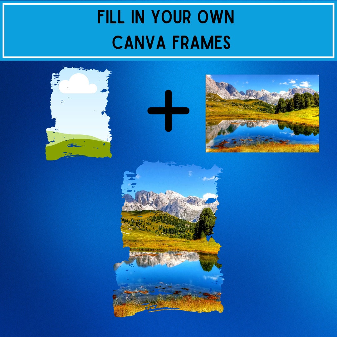 Brush Stroke Canva Frame, Canva Frames, Drop and Drag Templates, Custom