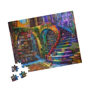 Jigsaw Puzzle, Whimsical Bookshop (110, 252, 520, 1014-piece), Bookshop Jigsaw Puzzle, Jigsaw Puzzle