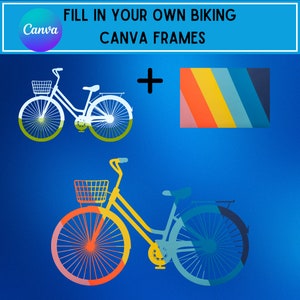 Bicycle Canva Frames, Canva Biking Frames, Canva Frames, Custom Canva Frames, Drag and Drop Frames, Canva Templates