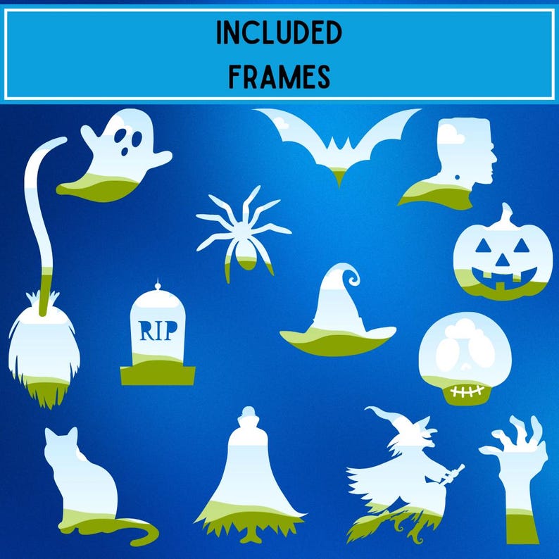 Halloween Canva Frames, Canva Frames, Custom Canva Frames, Drag and