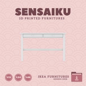 Miniature IKEA HEMNES Desk Replica: 3D Print Dollhouse Furniture (Digital Download)