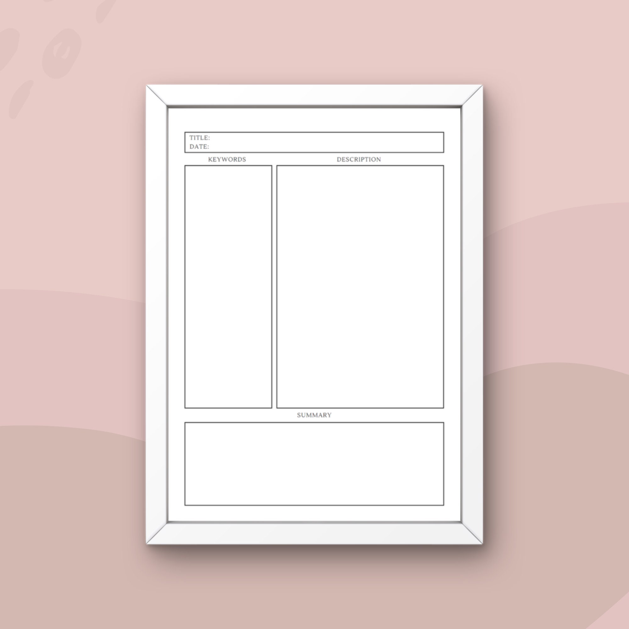 Printable Cornell Note-taking Template: College Study Resource (PDF) - Etsy