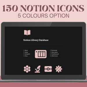 Notion Icons Aesthetic Template for Notion dashboard / Notion Aesthetic Covers Life Planner / Pastel Notion Planner / Notion Icons Bundles