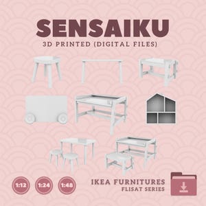 Miniature Replica FLISAT Furniture Series - IKEA (1:12,24,48) - 3D Print Instant Download