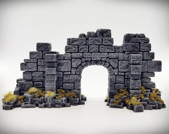 Basic Archway Door Wall STL File -Ancient Ruins-Wargame Terrain Miniature Wargaming tabletop RPG D&D AOS scatter terrain scenery 3D printing