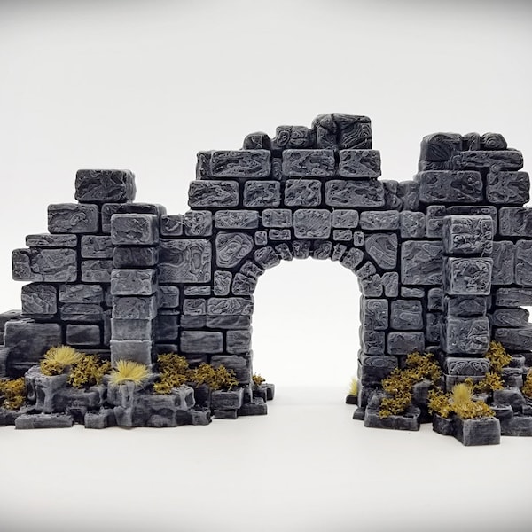 Basic Archway Door Wall STL File -Ruines antiques-Wargame Terrain Miniature Wargaming table RPG D & D AOS Disperser le paysage de terrain Impression 3D