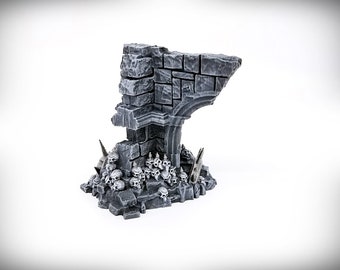 Ancient Ruins GRIMDARK - "Half Grand Arch (left)" – Wargame Terrain - Miniature Wargaming - tabletop RPG D&D AOS scatter terrain, scenery