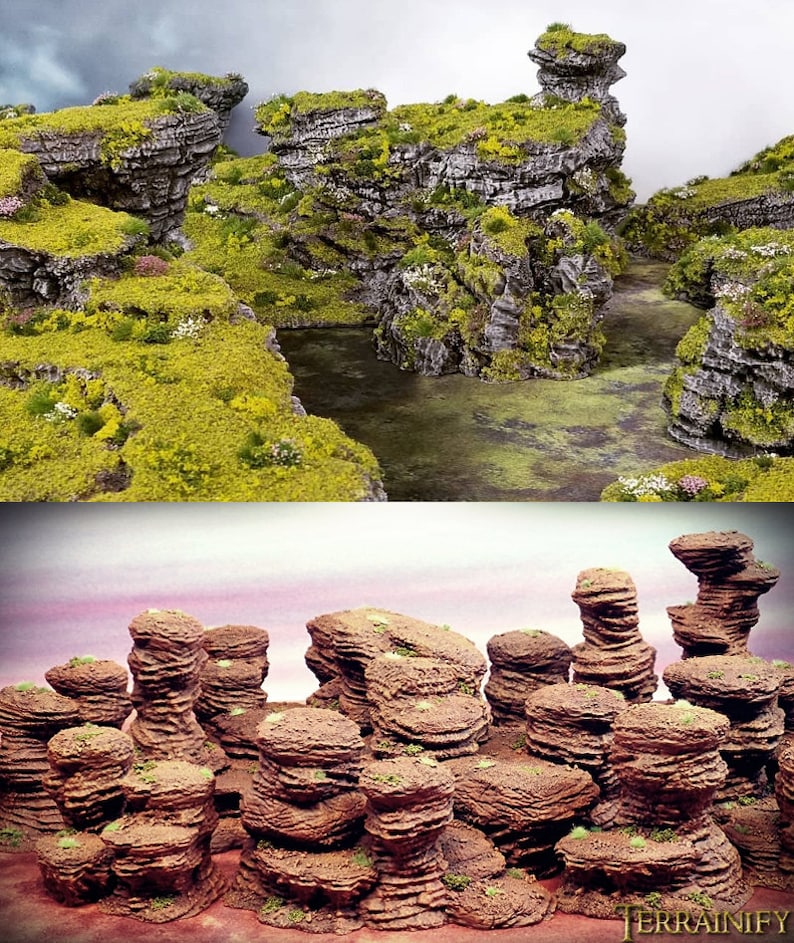 Dynamic Hills Lookout Wargame Terrain Miniature Wargaming, tabletop RPG D&D AOS rock formation scatter terrain, scenery image 10