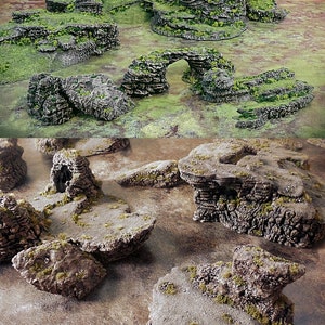 Dynamic Hills Lookout Wargame Terrain Miniature Wargaming, tabletop RPG D&D AOS rock formation scatter terrain, scenery image 9