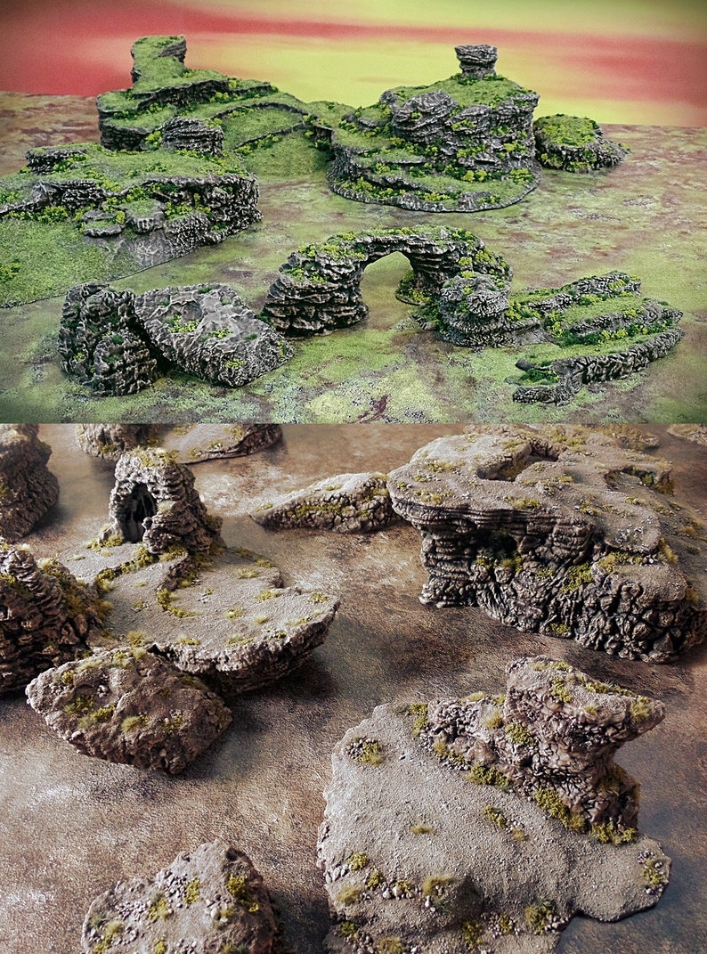 Dynamic Hills Lookout Wargame Terrain Miniature Wargaming, tabletop RPG D&D AOS rock formation scatter terrain, scenery image 9