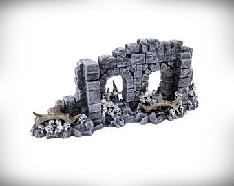 Ancient Ruins GRIMDARK - "Double Arch Window " – Wargame Terrain - Miniature Wargaming - tabletop RPG D&D AOS scatter terrain, scenery