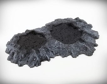 Double Crater A STL File - Blast Craters - Wargame Terrain Miniature tabletop RPG D&D AOS rock formation scatter terrain scenery 3D printing