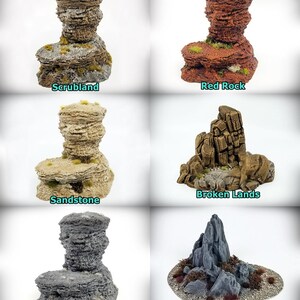 Dynamic Hills Lookout Wargame Terrain Miniature Wargaming, tabletop RPG D&D AOS rock formation scatter terrain, scenery image 6